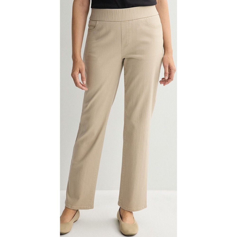 Croft & Barrow‎ Women's Straight Pull-on Stretch Twill Pants - Cobblestone - 18R